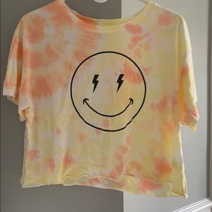 Victoria Secret Pink Tie Dye Smiley Face Shirt